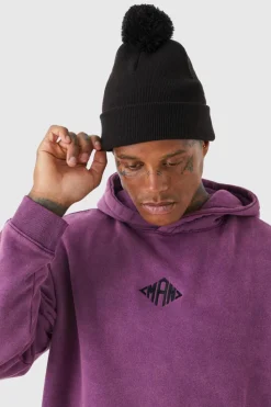 Best Sale boohooMAN Flat Knit Bobble Beanie black