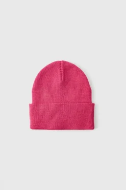 Discount boohooMAN Flat Knit Classic Beanie pink