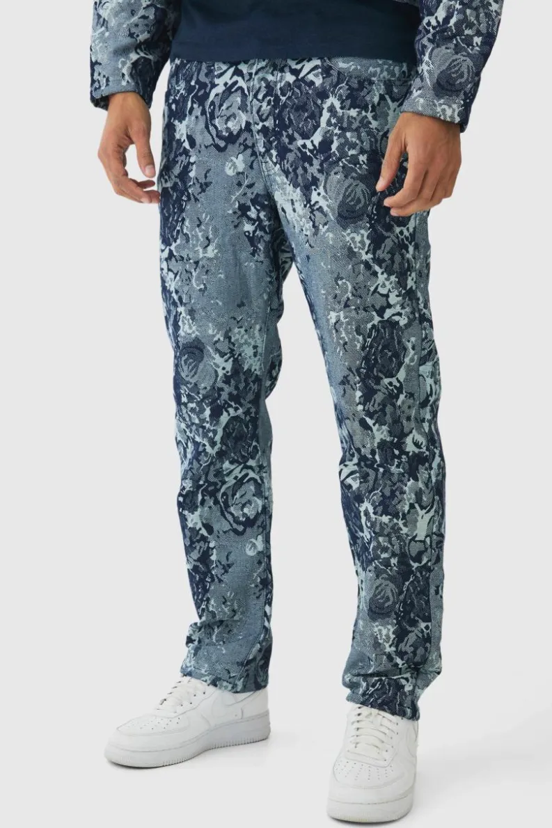Discount boohoo Floral Jacquard Set mid blue