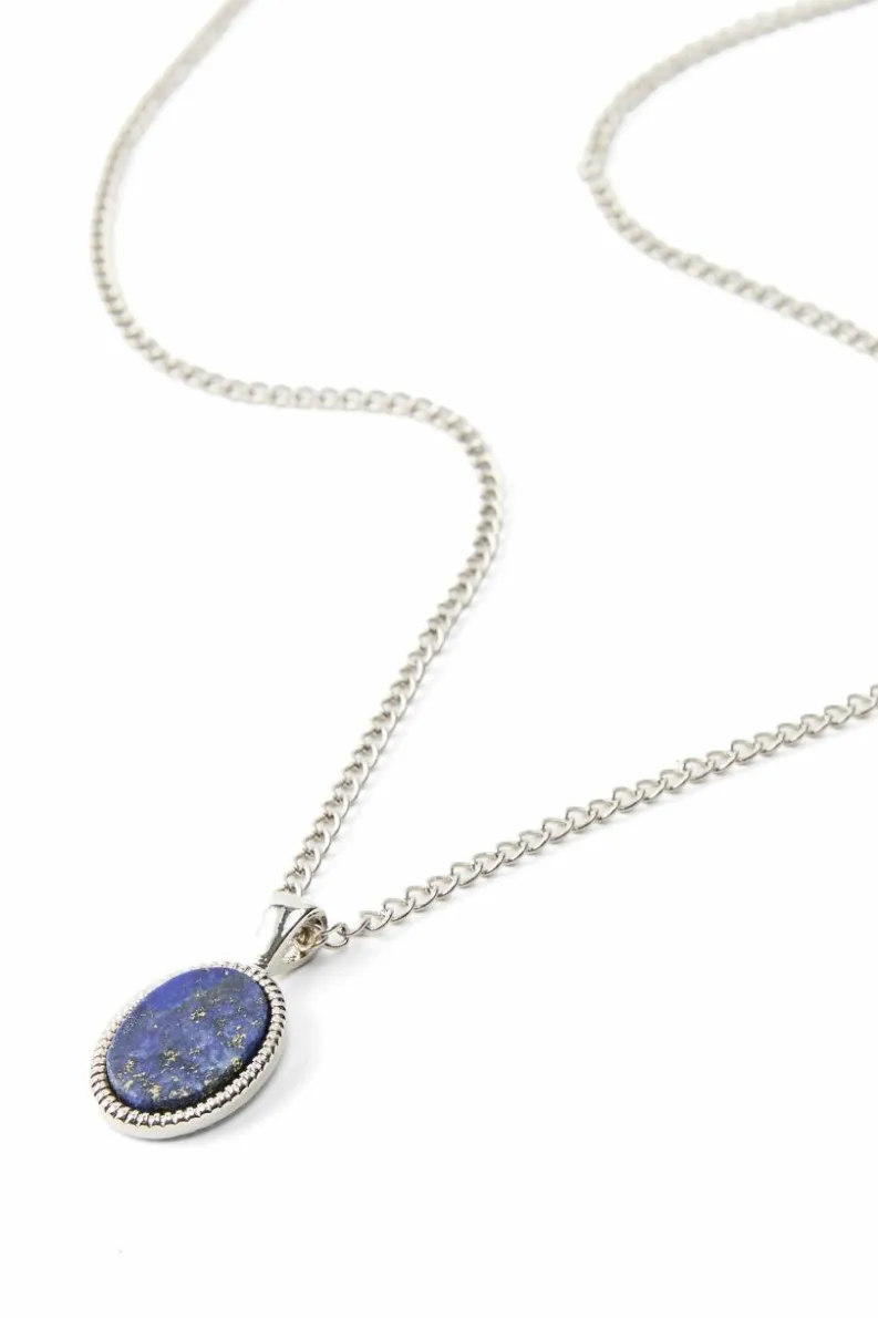 Sale boohooMAN Gem Pendant Necklace In silver