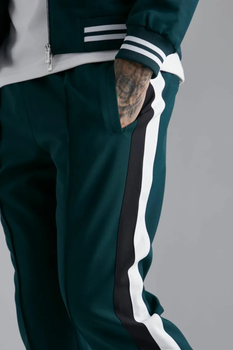 Cheap boohoo Tailored Varsity Bomber and Trouser Set green
