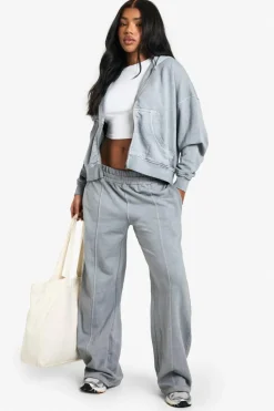 Cheap boohoo Premium Overdyed Heavyweight Tracksuit grey
