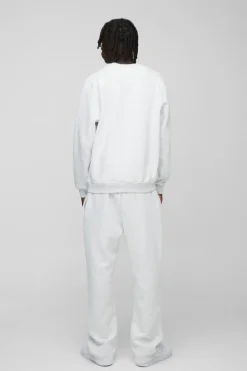 Fashion boohooMAN 330GSM Basic Crew Neck Sweatshirt ash grey