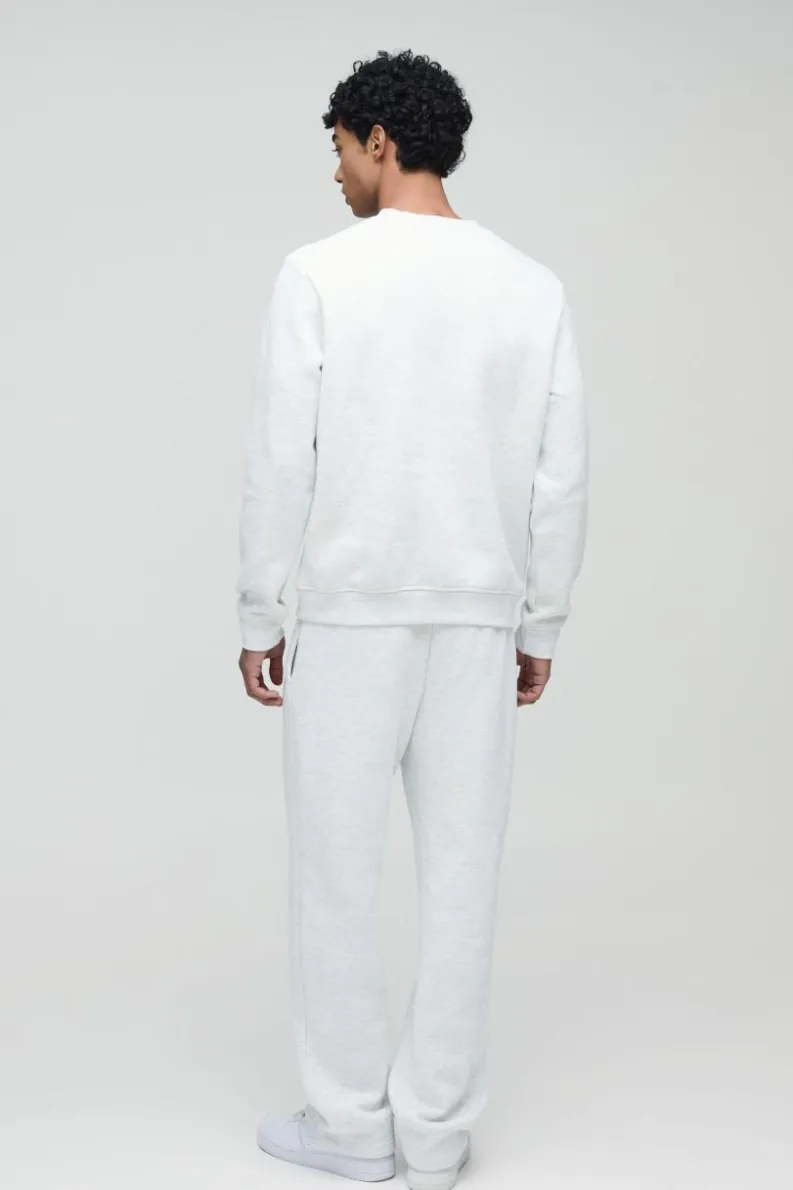 Store boohooMAN 330GSM Basic Crew Neck Sweatshirt grey marl