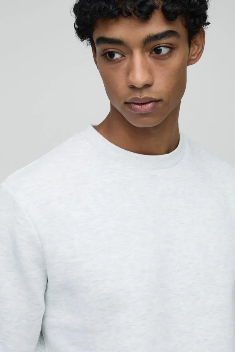 Store boohooMAN 330GSM Basic Crew Neck Sweatshirt grey marl