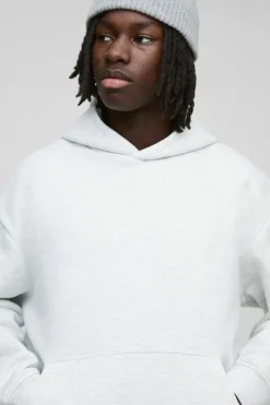 Best Sale boohooMAN 330GSM Basic Oversized Over The Head Hoodie grey marl