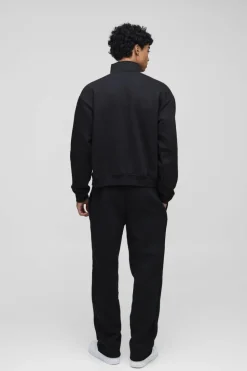 Sale boohooMAN 330GSM Basic Straight Leg Jogger black