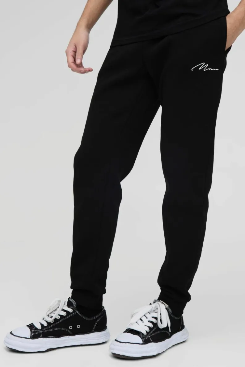 Best boohooMAN 330GSM Man Signature Regular Fit Jogger black