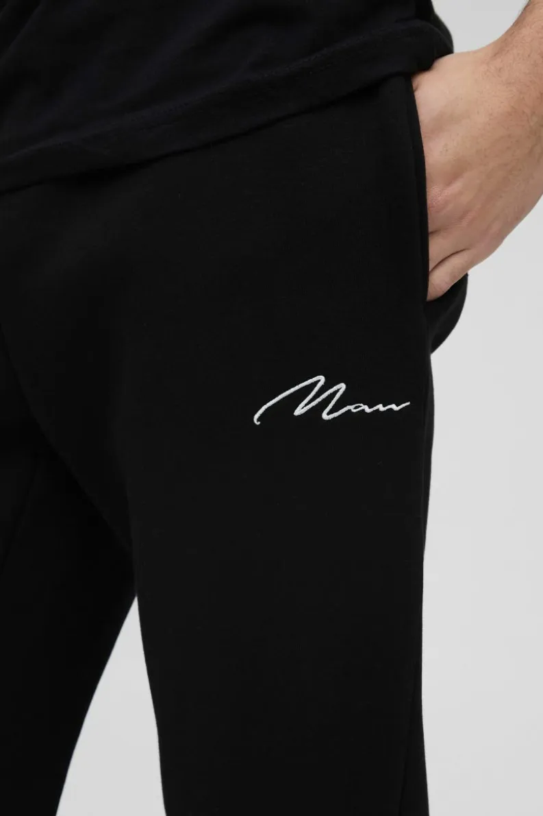 Best boohooMAN 330GSM Man Signature Regular Fit Jogger black