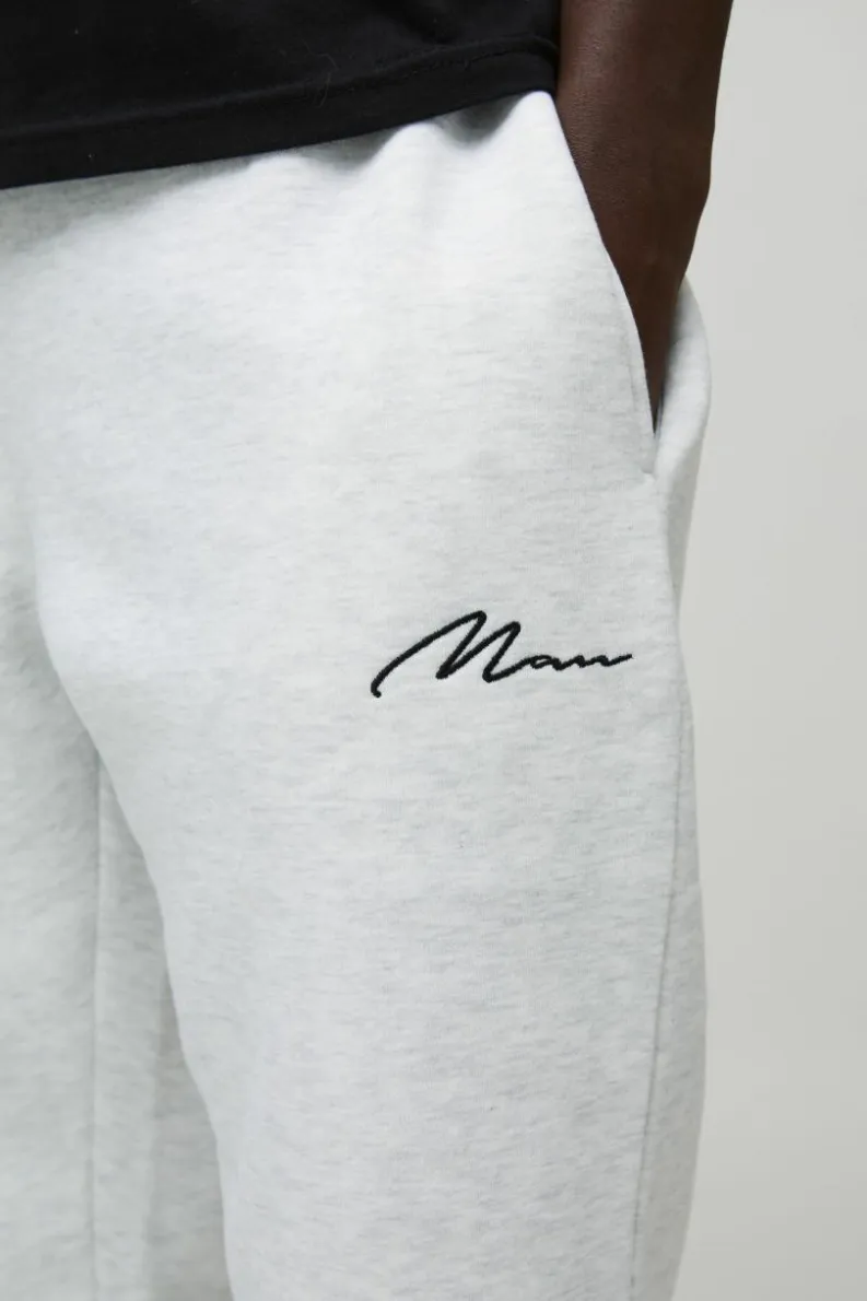 Best Sale boohooMAN 330GSM Man Signature Regular Fit Jogger grey marl