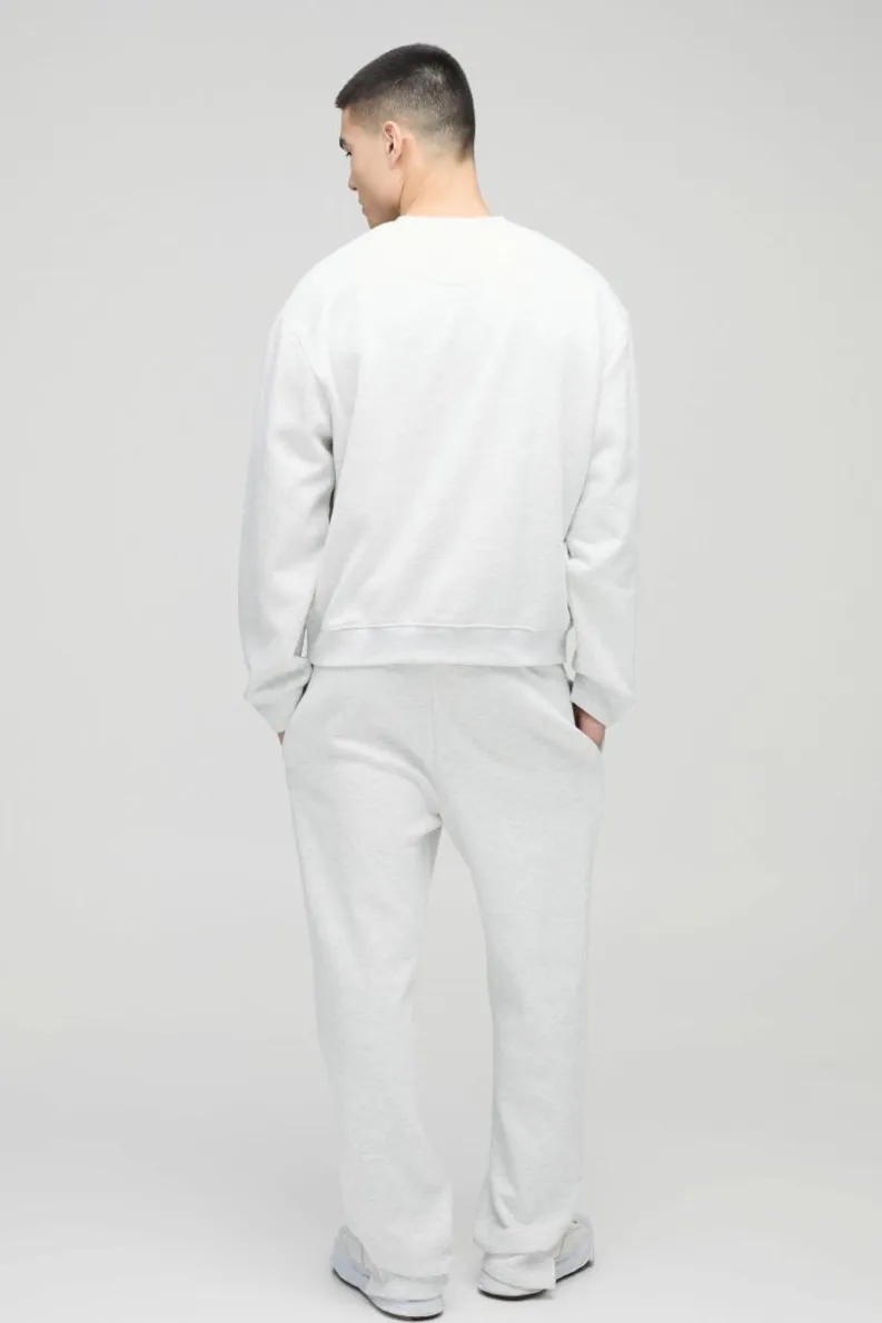 New boohooMAN 330GSM Oversized Basic Boxy Sweatshirt grey marl
