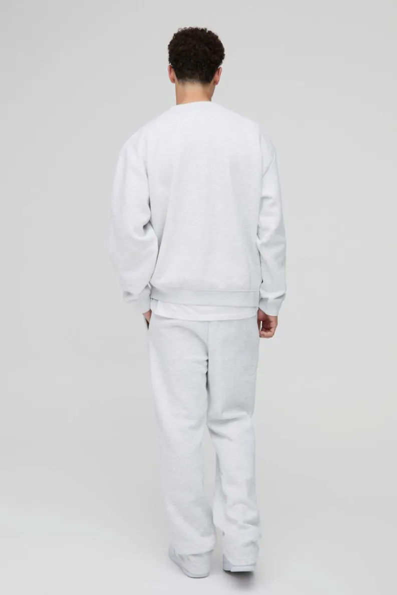 Best boohooMAN 330GSM Oversized Basic Crew Neck Sweatshirt grey marl