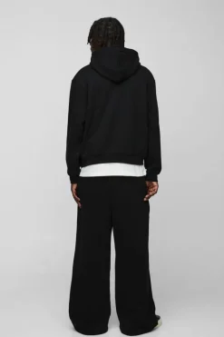 Fashion boohooMAN 330GSM Oversized Boxy Limited Edition Hoodie black