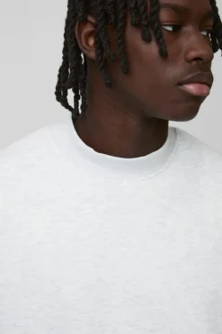 Store boohooMAN 330GSM Oversized Extended Neck Sweatshirt ash grey