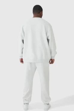 Best Sale boohooMAN 330GSM Plus Regular Fit Man Signature Jogger In grey marl