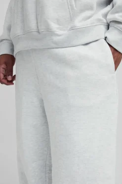 Cheap boohooMAN 330GSM Plus Relaxed Fit Jogger In grey marl