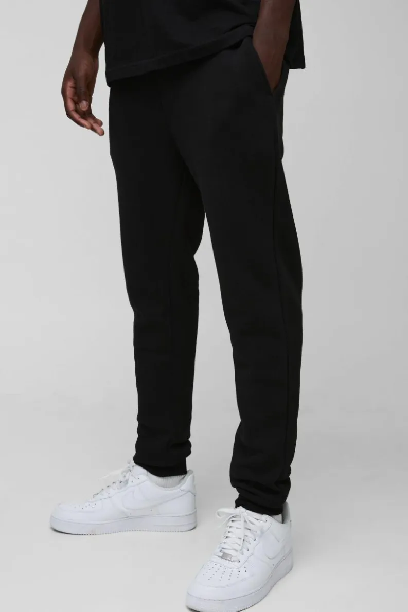 Cheap boohooMAN 330GSM Skinny Fit Basic Jogger black