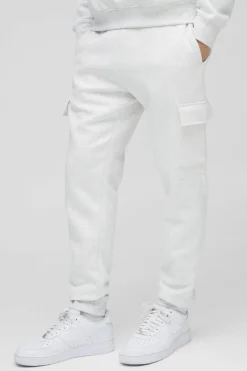 Hot boohooMAN 330GSM Slim Fit Basic Cargo Jogger grey marl