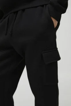 Best Sale boohooMAN 330GSM Slim Fit Basic Cargo Jogger black