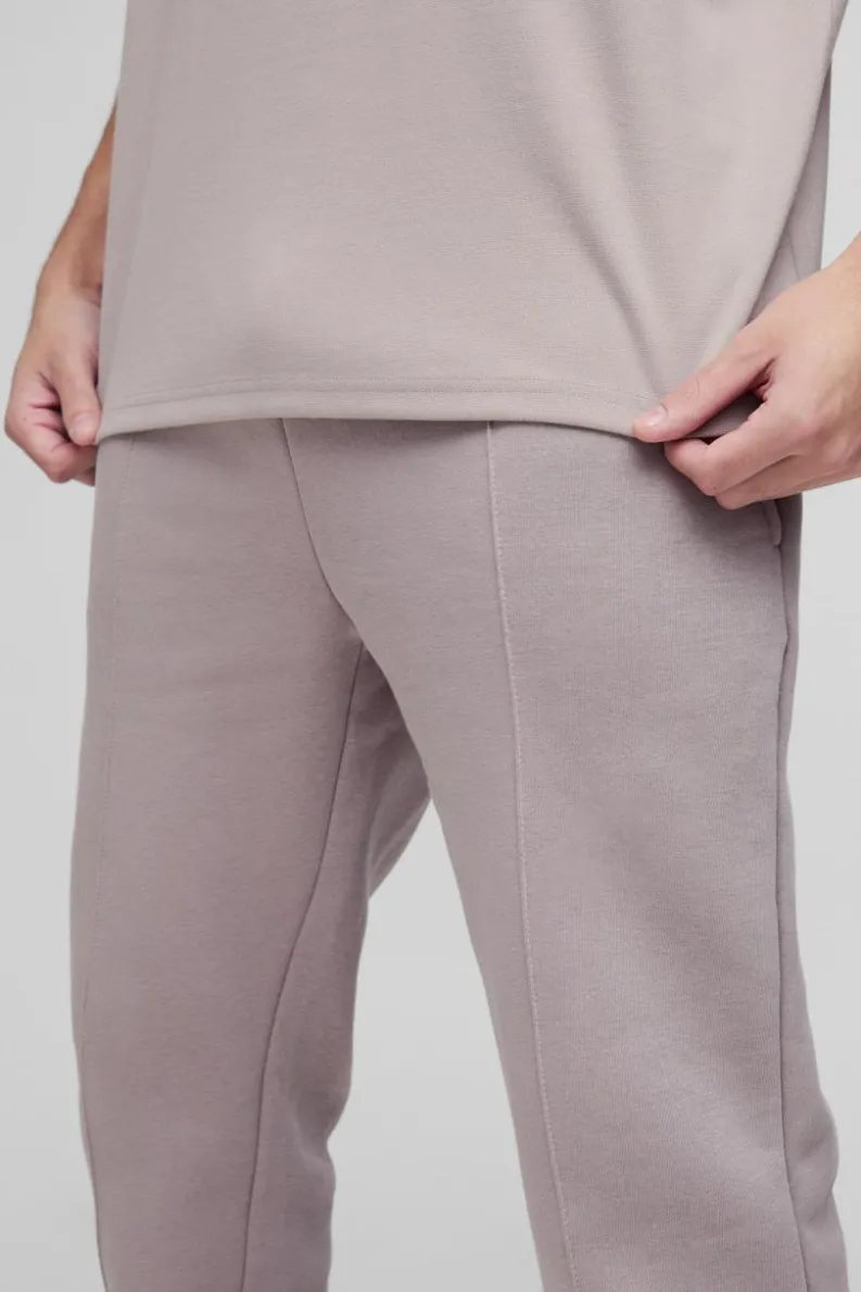 Best Sale boohooMAN 330GSM Straight Leg Basic Jogger With Pintuck taupe