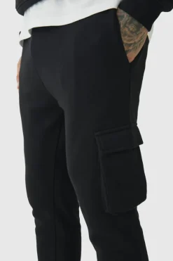 Best Sale boohooMAN 330GSM Tall Skinny Fit Cargo Jogger In black
