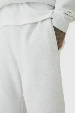 Cheap boohooMAN 330GSM Tall Straight Leg Fit Jogger In grey marl