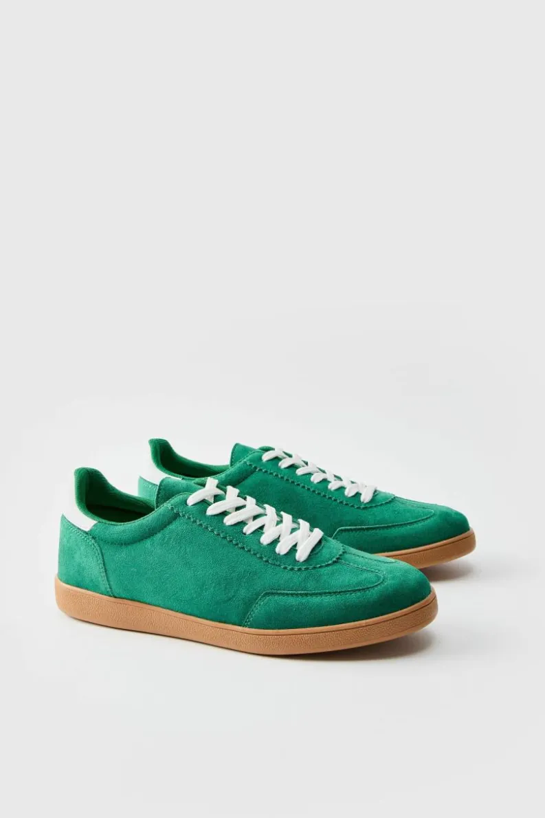 Fashion boohooMAN Gum Sole Trainer In green