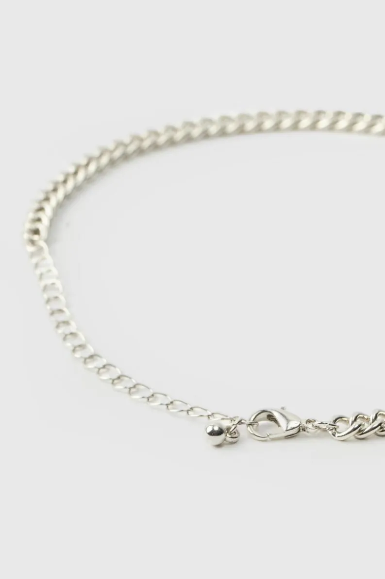 Online boohooMAN Heart Charm Necklace In silver