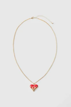 Outlet boohooMAN Heart Pendant Necklace In gold