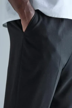 Best boohooMAN High Rise Tapered Crop Tailored Trouser black