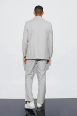 Store boohoo High Shine Trim Single Breasted Suit sand