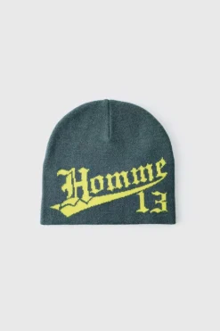 Online boohooMAN Homme Graphic Beanie grey