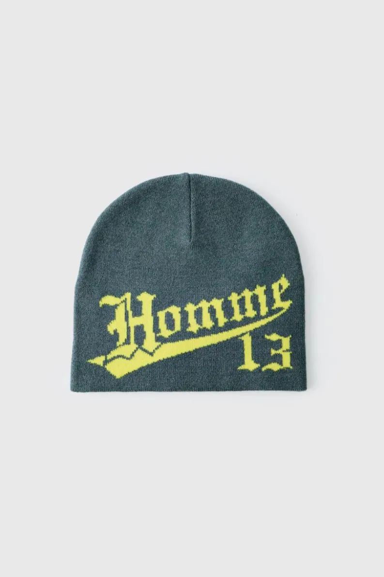 Online boohooMAN Homme Graphic Beanie grey
