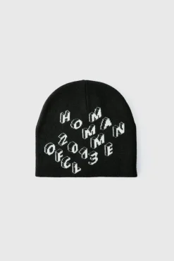 Clearance boohooMAN Homme Print Beanie charcoal