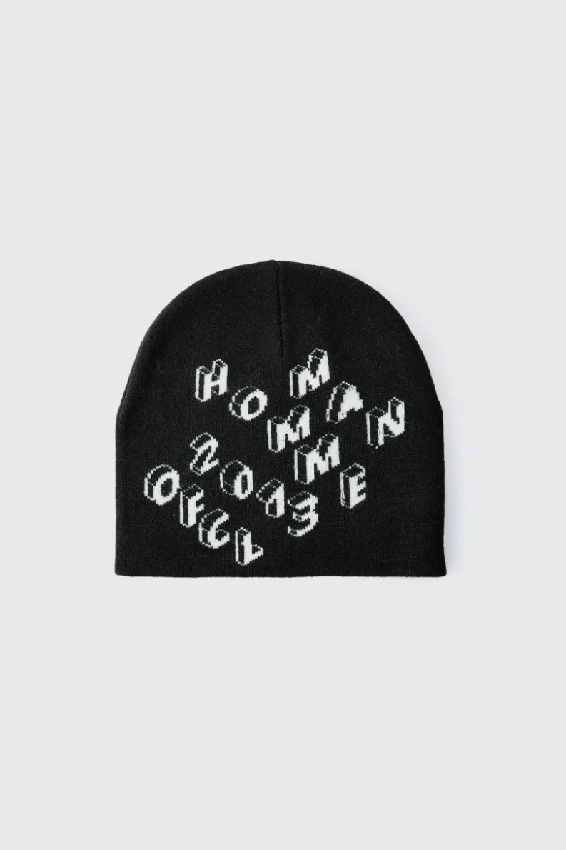 Clearance boohooMAN Homme Print Beanie charcoal