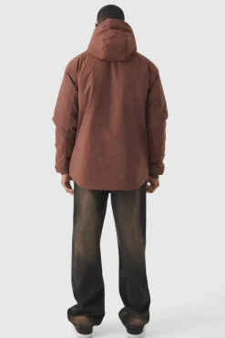 Clearance boohooMAN Hooded Parka In chocolate