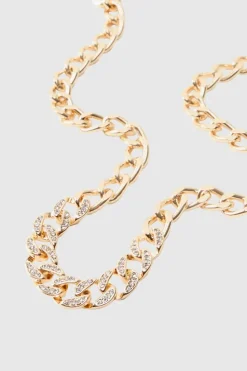 Best boohooMAN Iced Chain Necklace gold