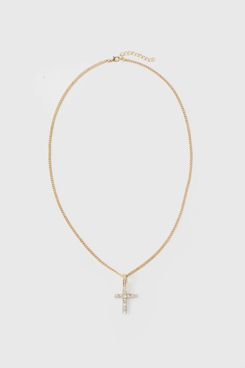 Best Sale boohooMAN Iced Necklace gold