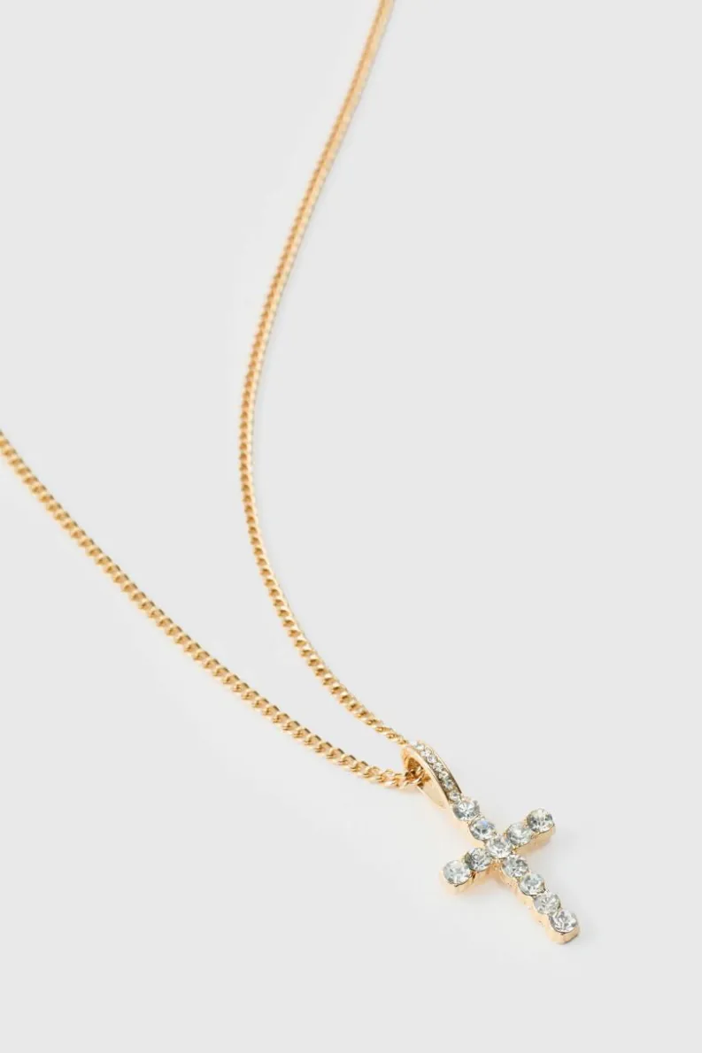 Best Sale boohooMAN Iced Necklace gold
