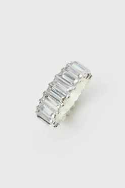 Fashion boohooMAN Iced Ring silver