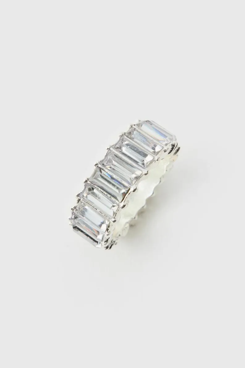 Fashion boohooMAN Iced Ring silver