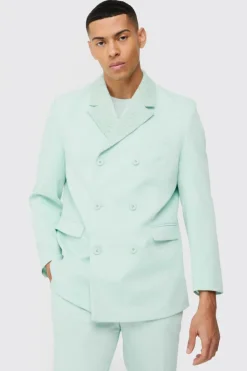 Best boohoo Lace Detail Double Breasted Suit sage