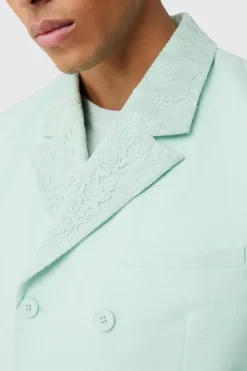 Best boohoo Lace Detail Double Breasted Suit sage