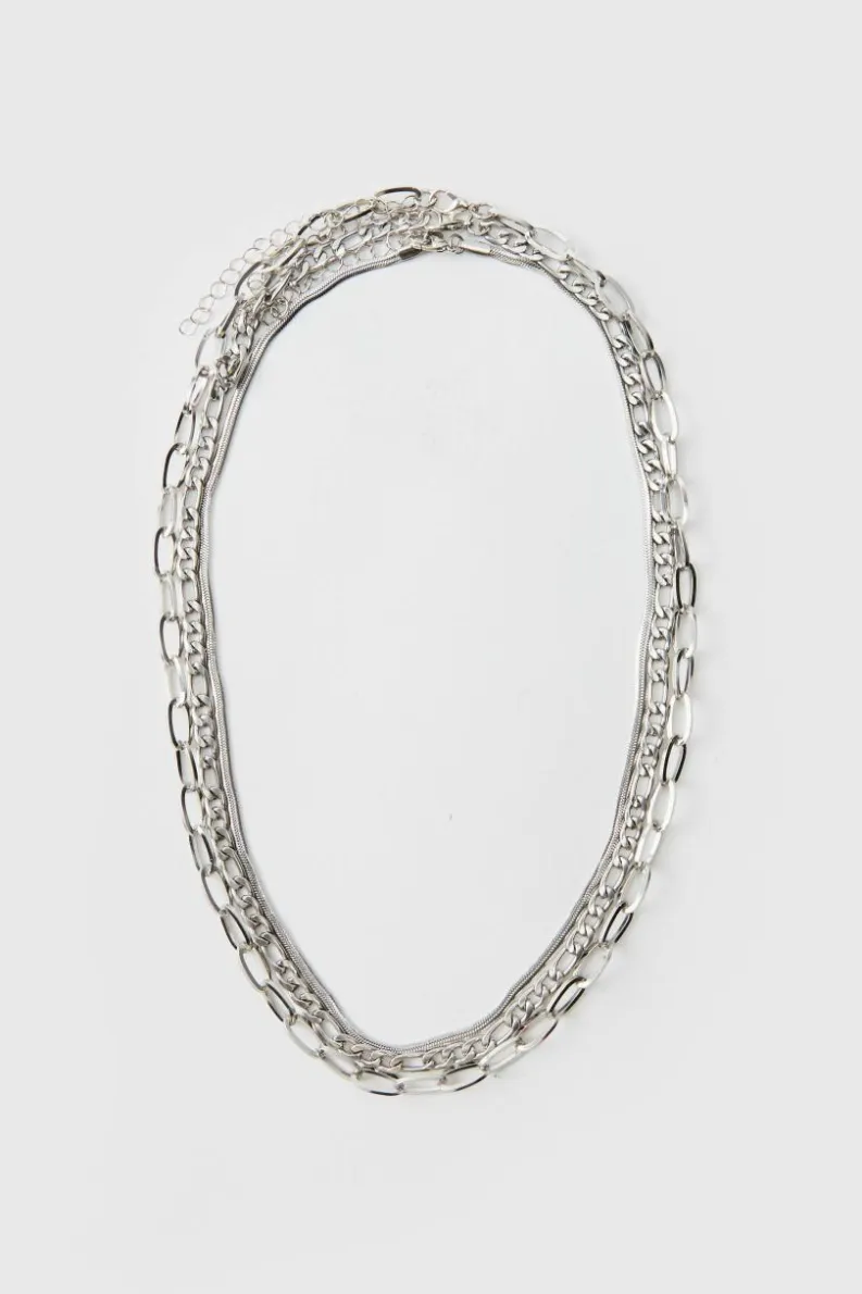 Best Sale boohooMAN Layered Necklace In silver