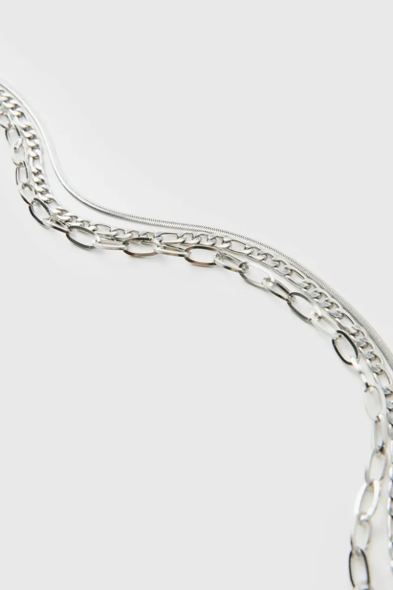 Best Sale boohooMAN Layered Necklace In silver