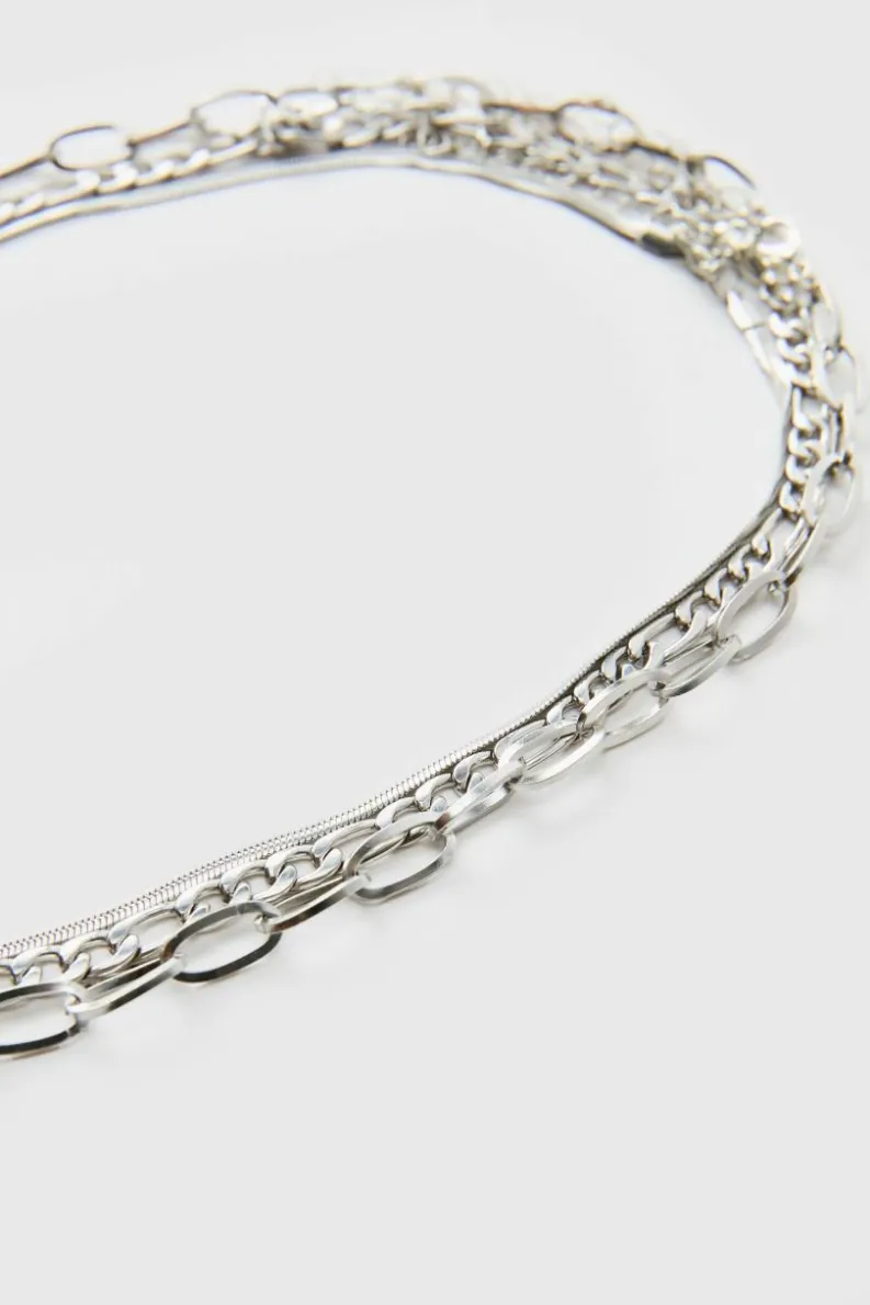 Best Sale boohooMAN Layered Necklace In silver