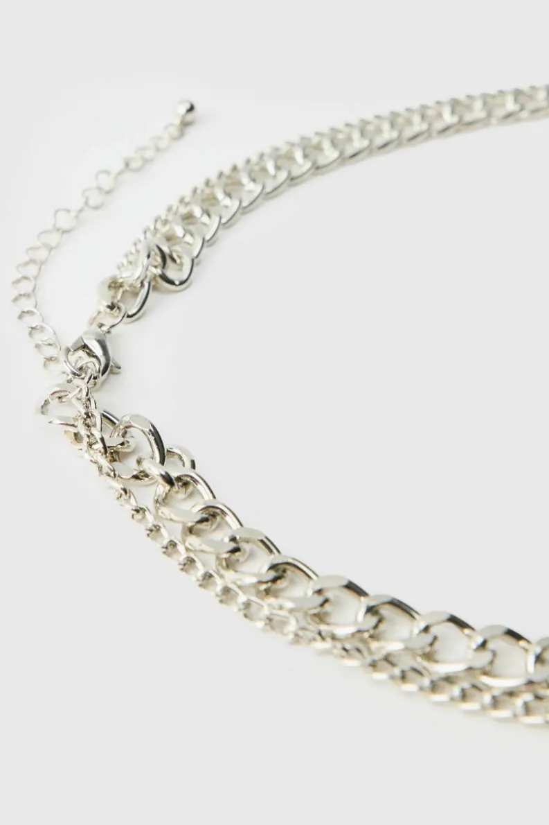 Best Sale boohooMAN Layered Star Necklace silver