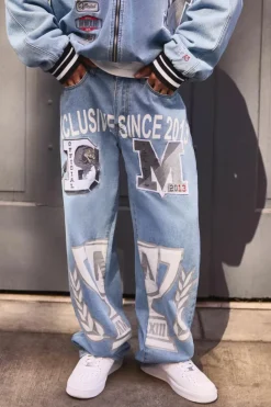 Clearance boohoo Light Blue Exclusive Applique Set mid blue