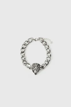 Store boohooMAN Lion Hardware Bracelet silver