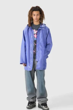 Fashion boohooMAN Liquid Metallic Parka blue